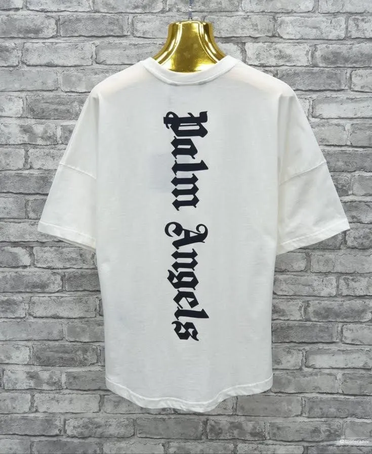 Palm Angels Oversized Back Print Cotton Half Sleeve T-shirt For Mens