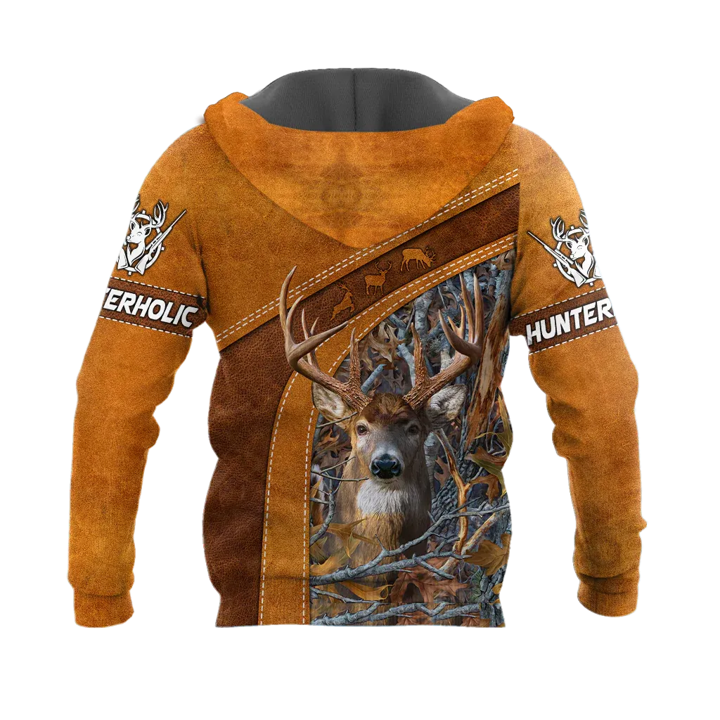 Personalized Name Hunterholic Hoodie, 3D All Over Printed Hunting Hoodie, Hunter Hoodie Men Women