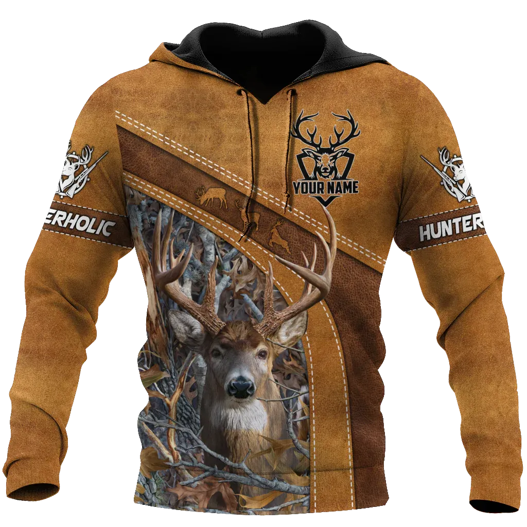 Personalized Name Hunterholic Hoodie, 3D All Over Printed Hunting Hoodie, Hunter Hoodie Men Women