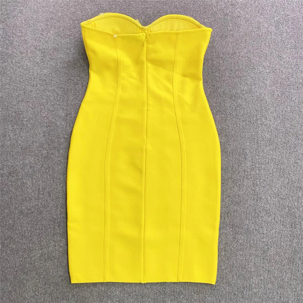 Pre Order:  Strapless 3D Mesh Flower Bodycon Dress