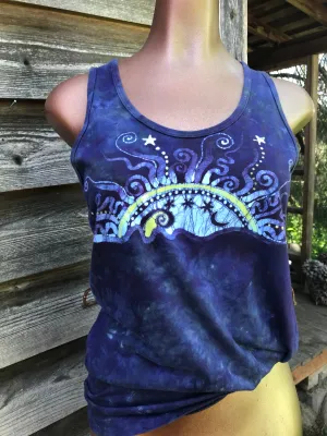 Purple Sunset Beach Sky Cotton Tank Top