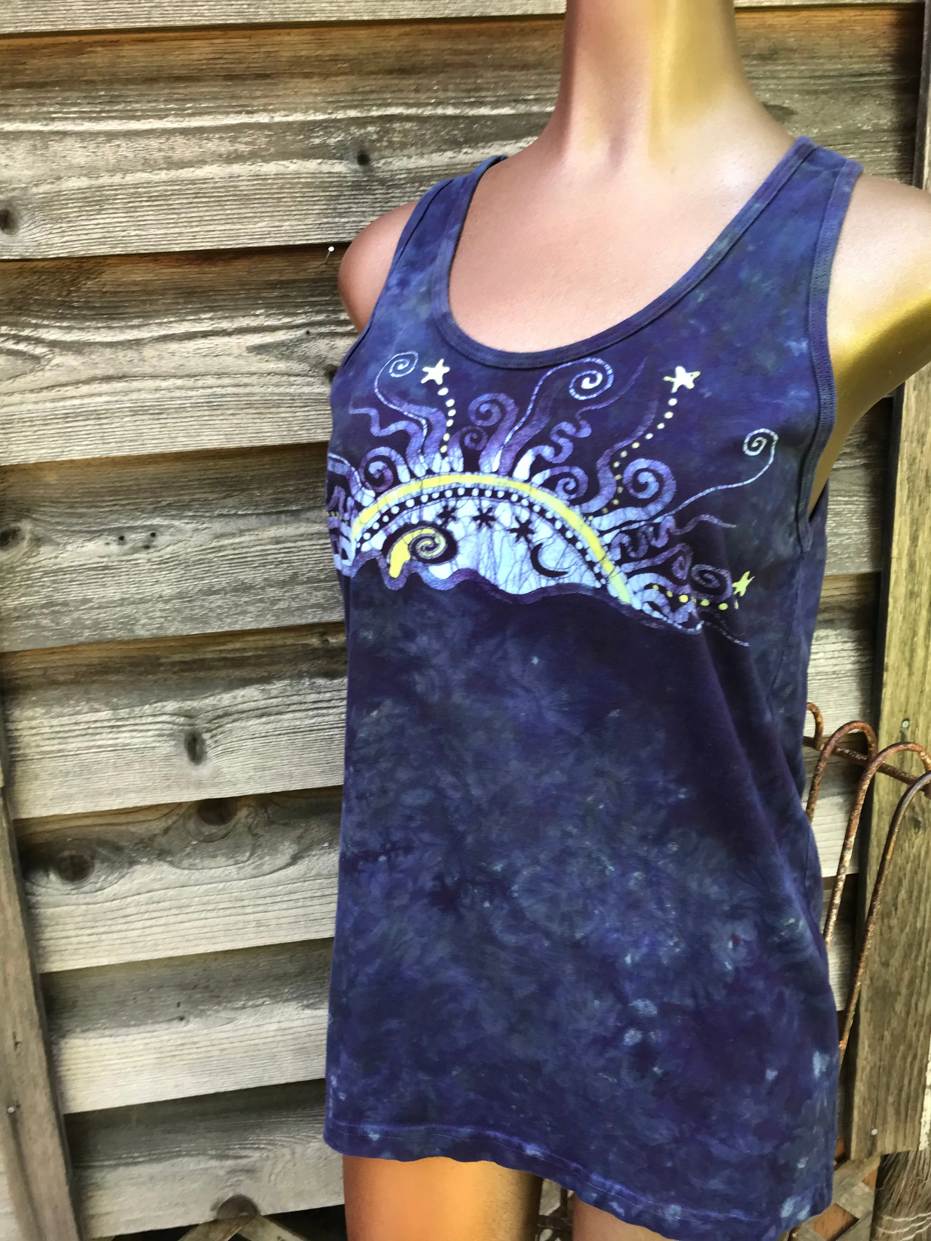 Purple Sunset Beach Sky Cotton Tank Top