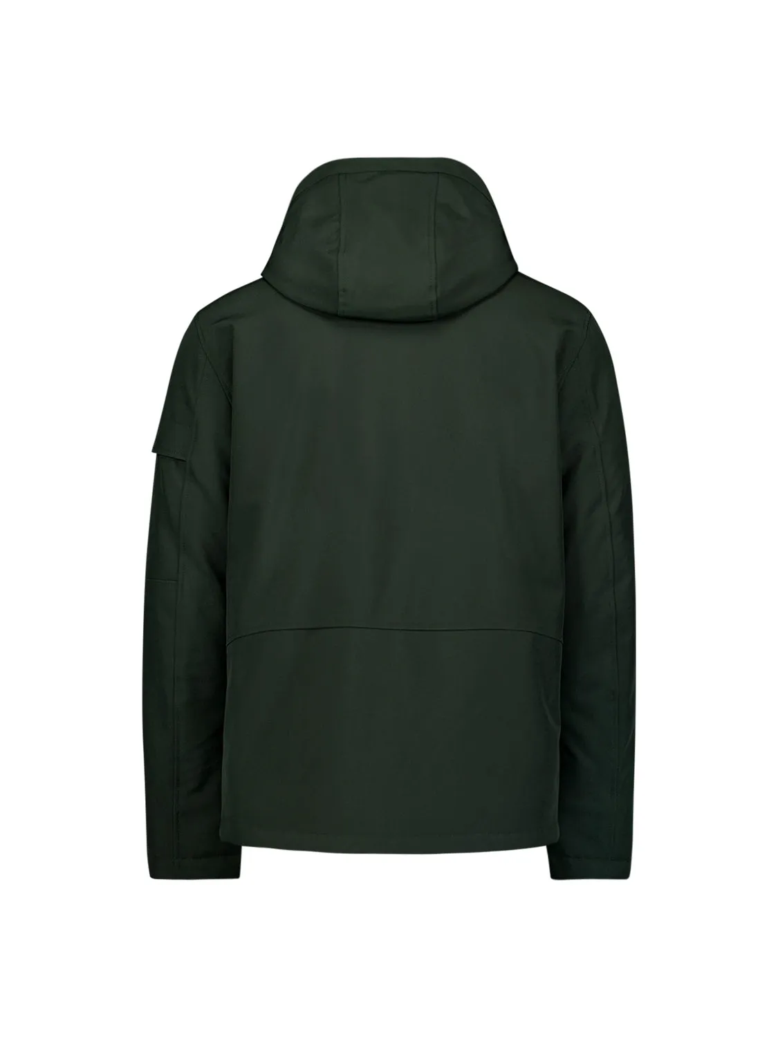 Short Softshell Jacket with Hood, Stretch, and Sleeve Pocket: Functional and Stylish | Dark Moss