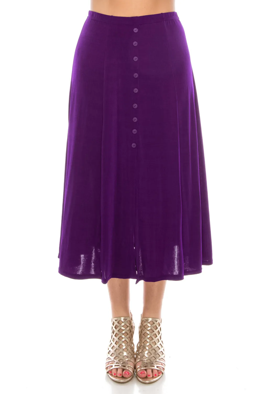 Stretchy Button Skirt-6000BN-ARS1