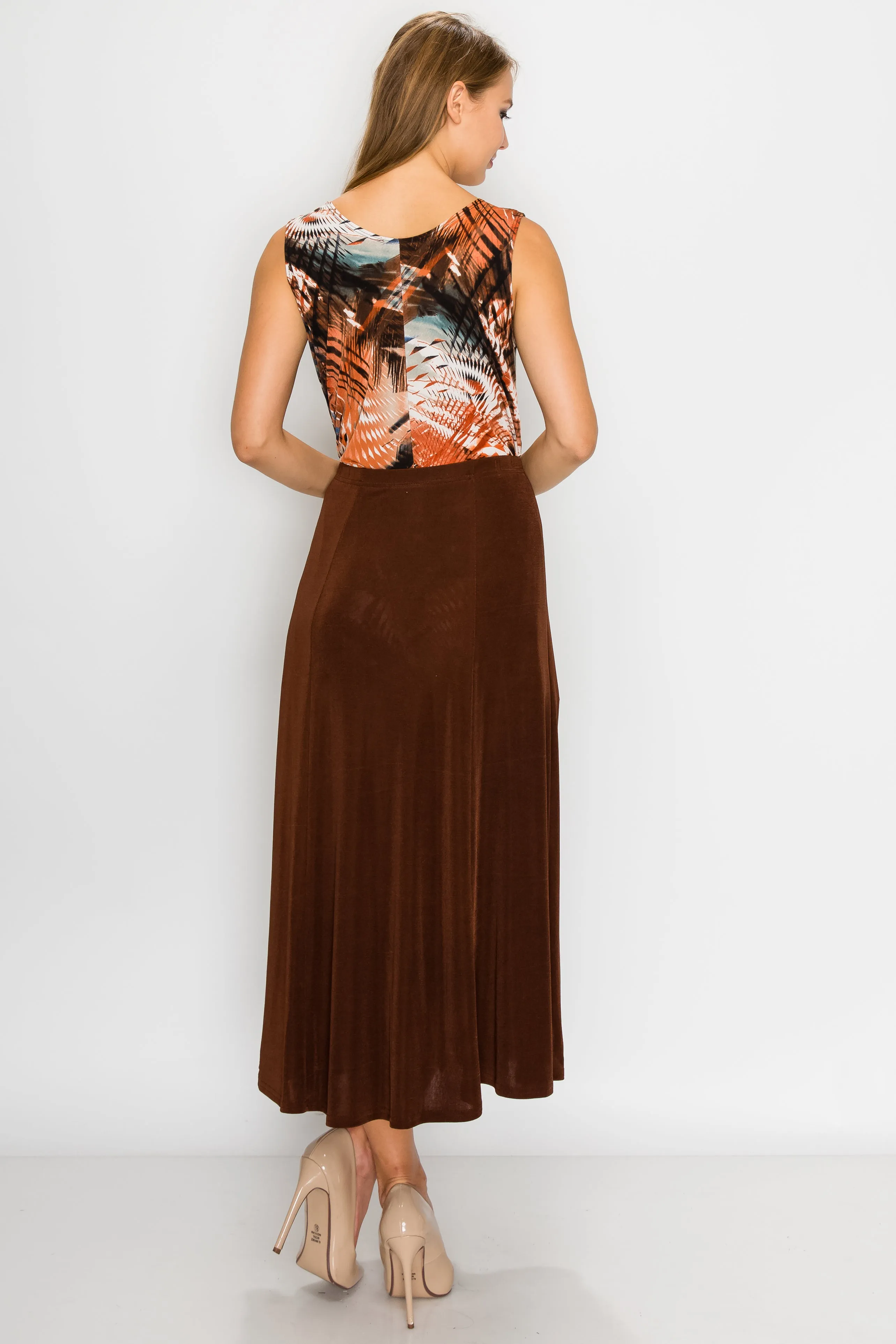 Stretchy Button Skirt-6000BN-ARS1