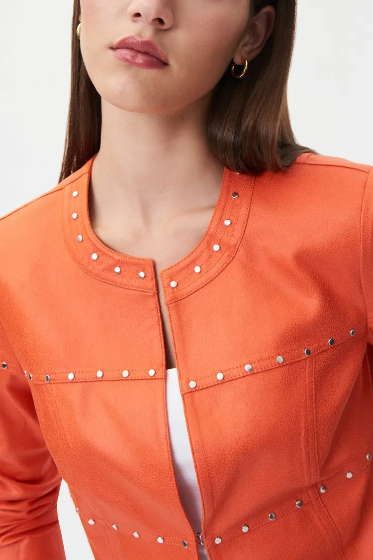 Suede Crewneck Long Sleeve Jacket