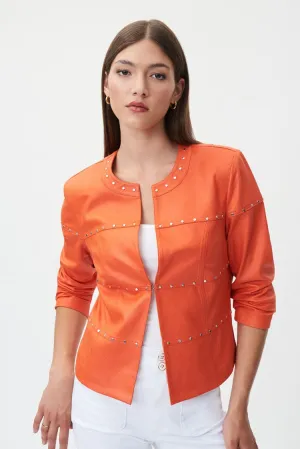 Suede Crewneck Long Sleeve Jacket