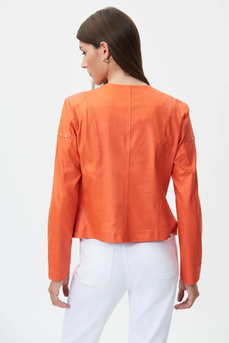 Suede Crewneck Long Sleeve Jacket