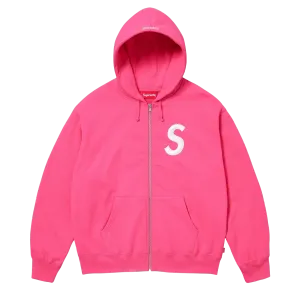 Supreme S Logo Zip Up Hooded Sweatshirt 'Magenta'