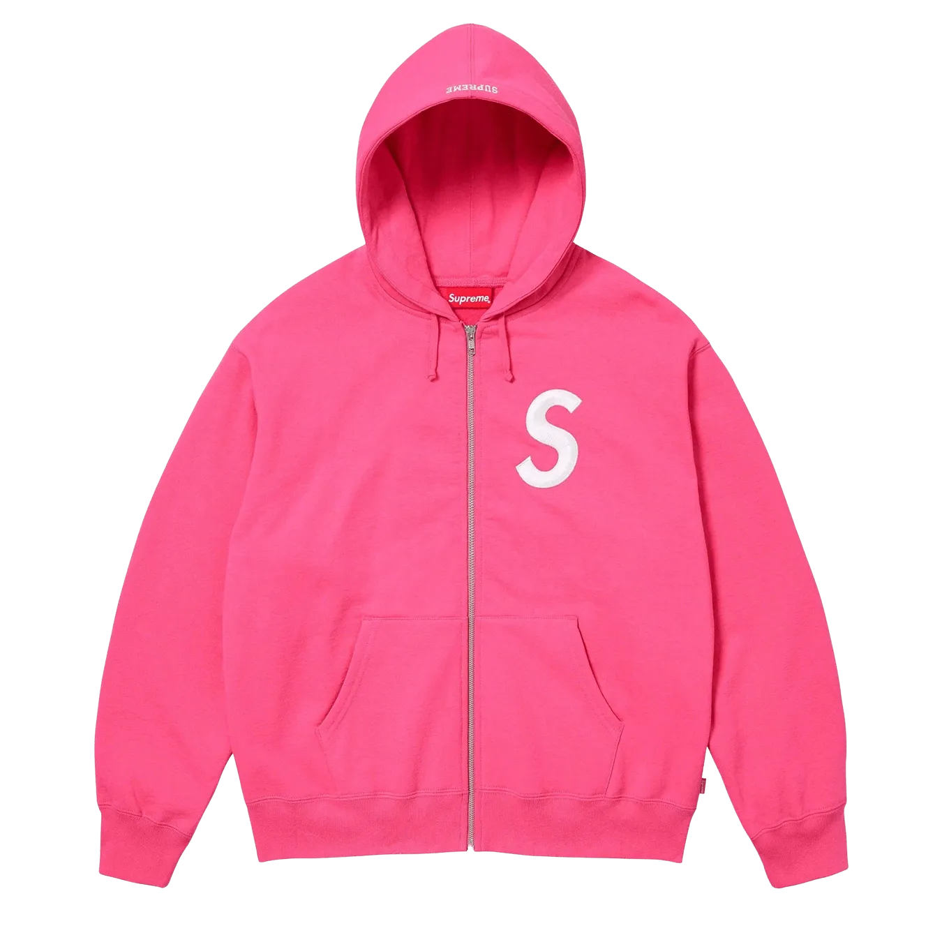 Supreme S Logo Zip Up Hooded Sweatshirt 'Magenta'