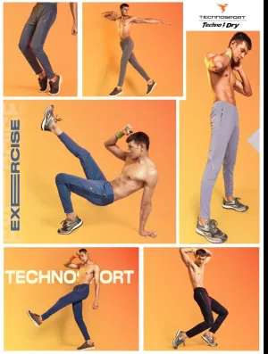 TechnoSport Men's Dry-Fit Solid Track Pants OR-25