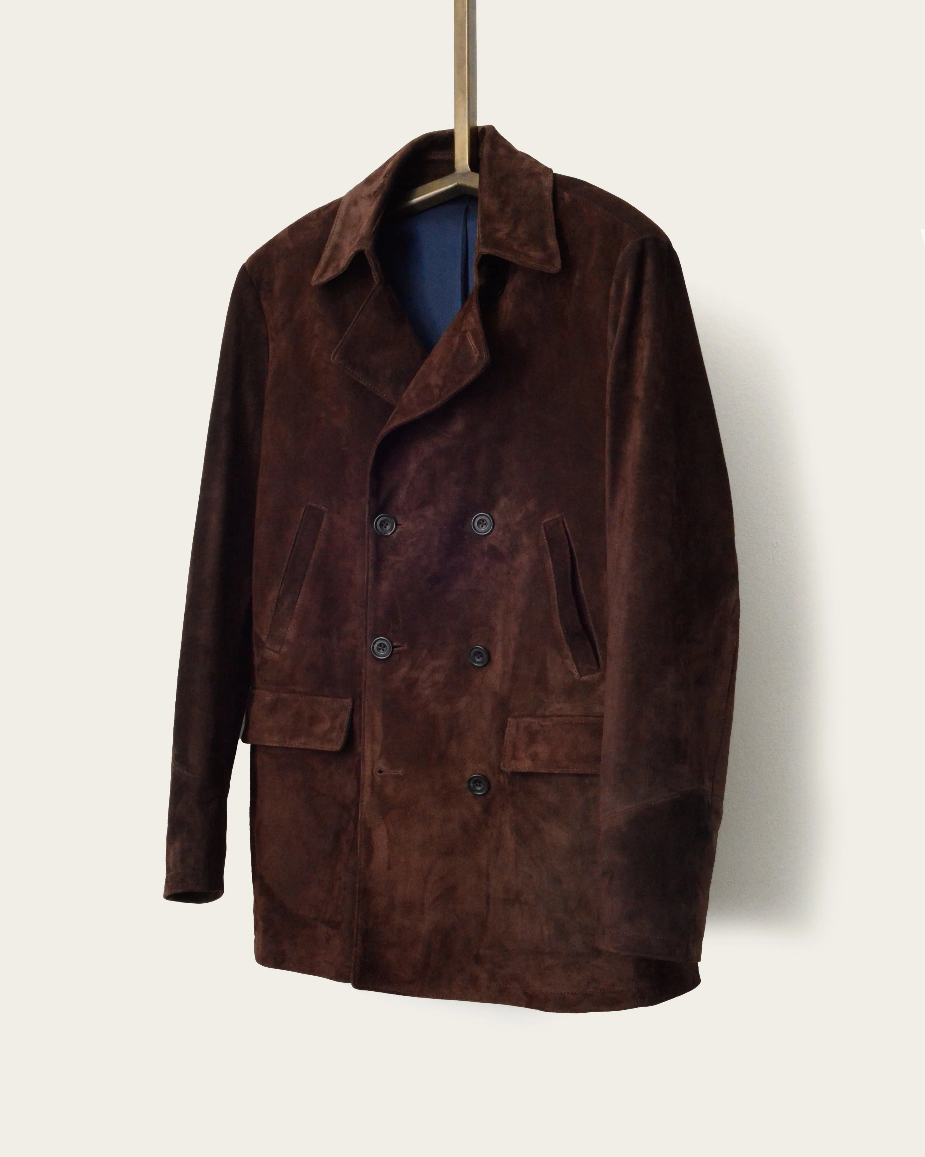 The Condor Peacoat: Hickory Suede