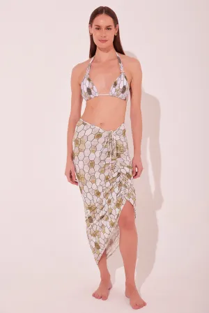 Tiles Draped Midi Skirt E4138A2169