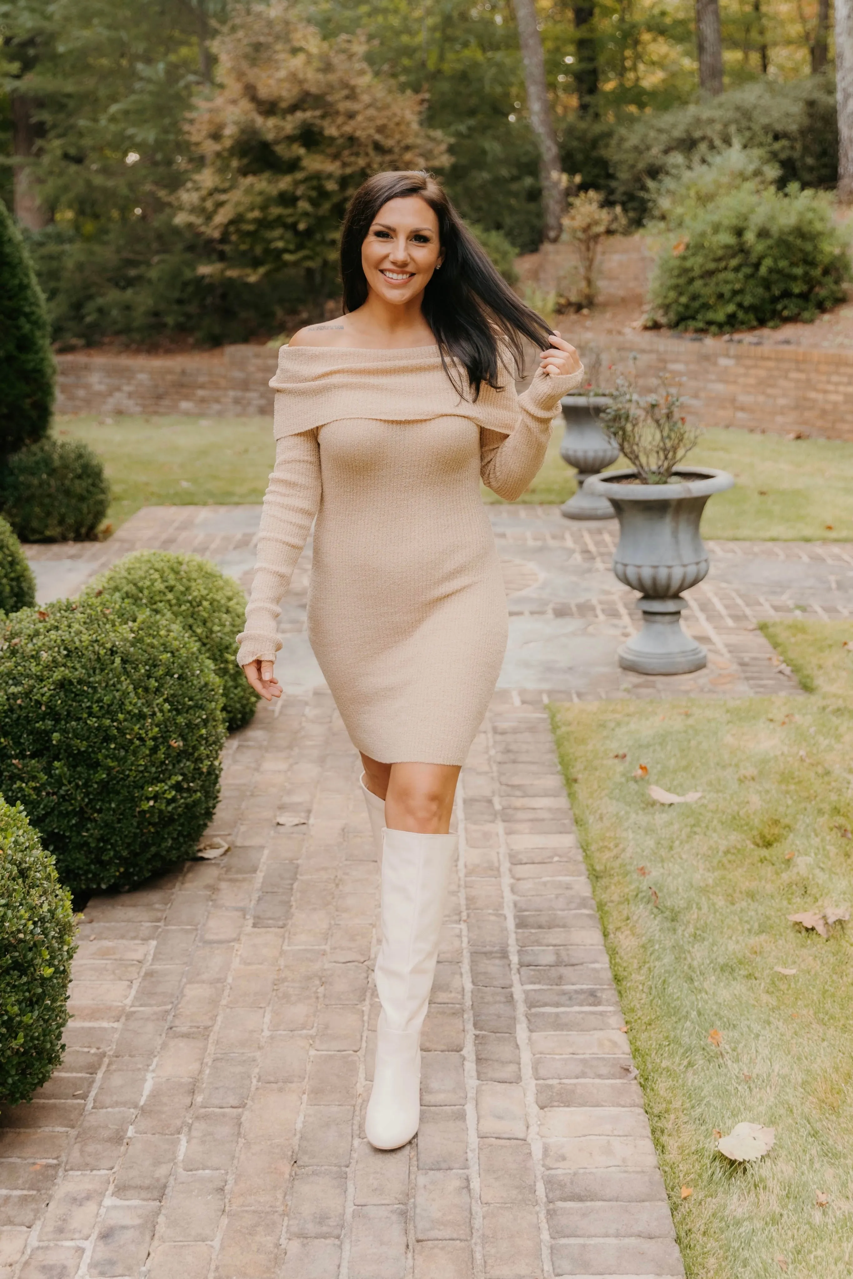Valerie Off Shoulder Ribbed Mini Dress