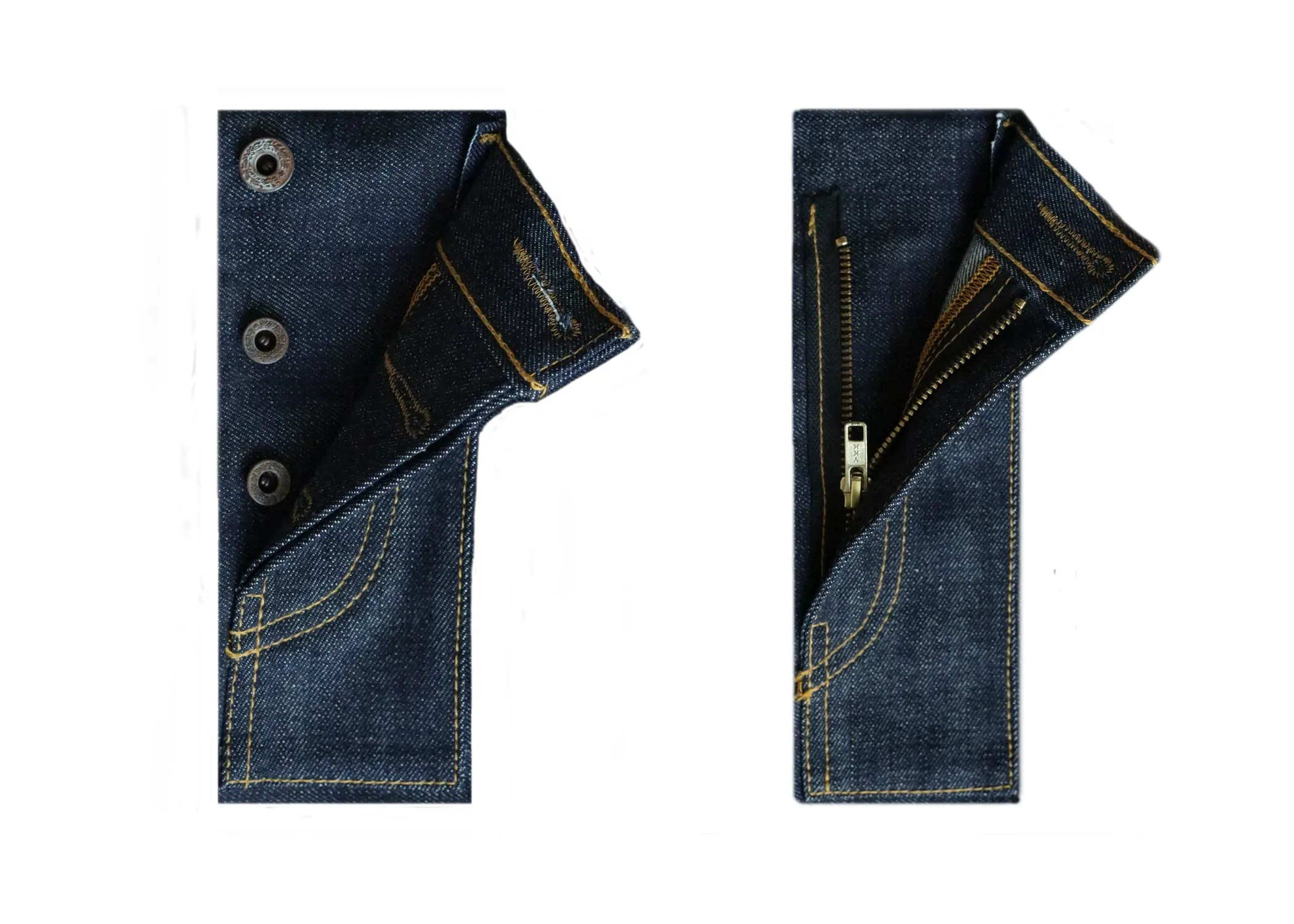 WHITE DENIM DOTTED RED SELVEDGE