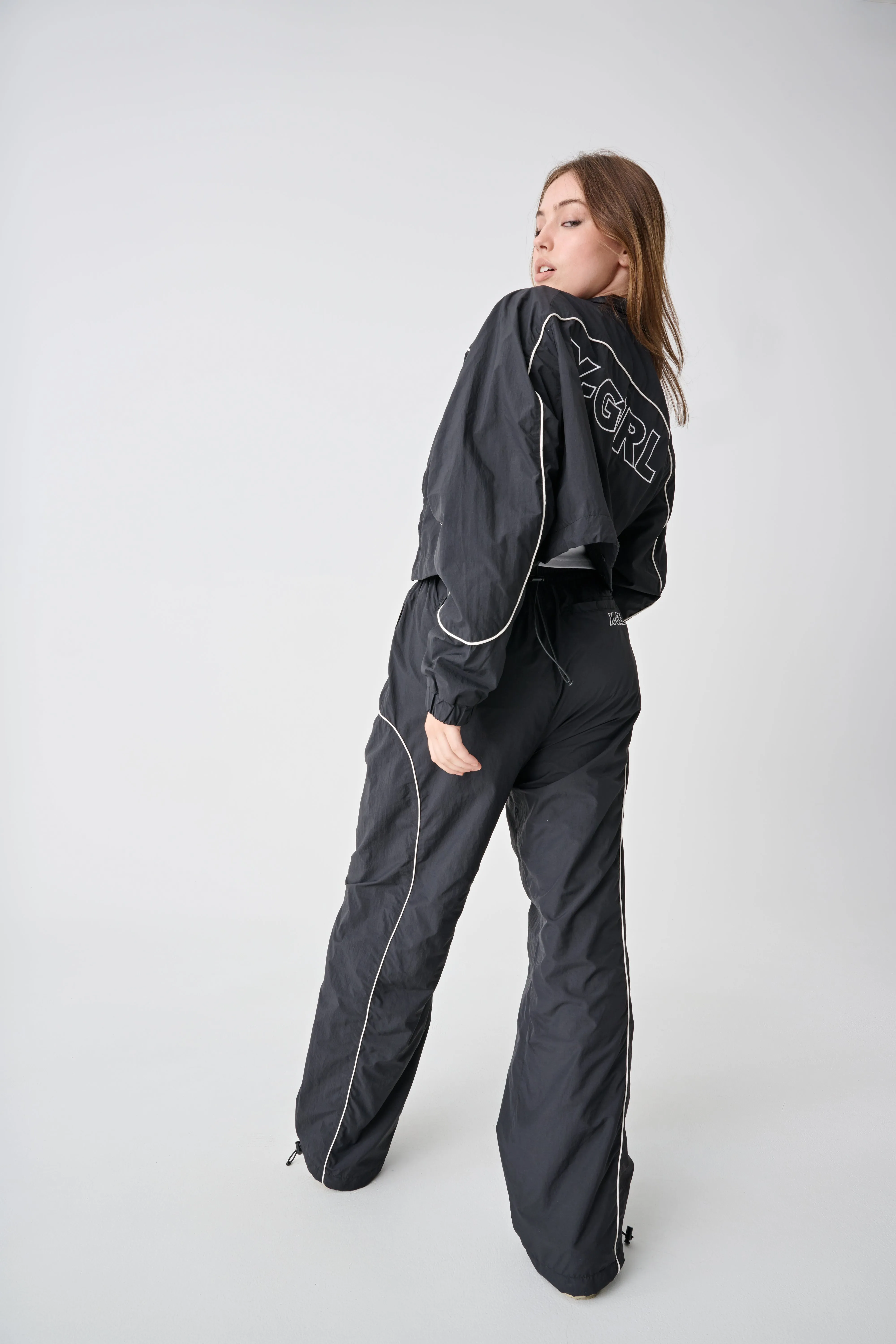 X-GIRL PANELLED TRACK JACKET - Black