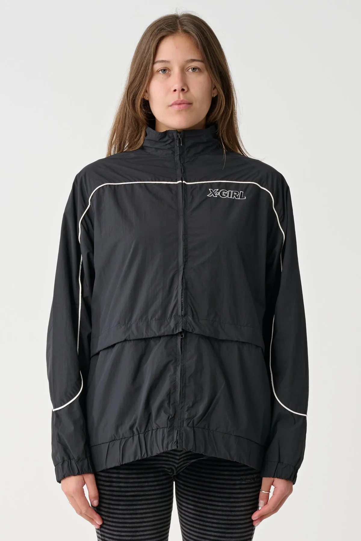 X-GIRL PANELLED TRACK JACKET - Black