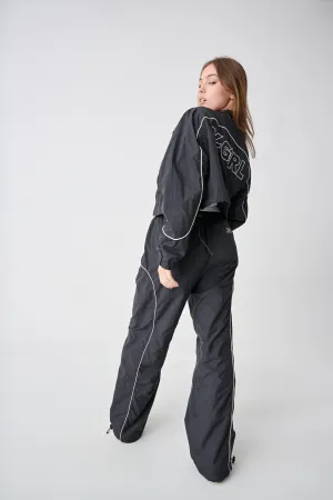 X-GIRL PANELLED TRACK JACKET - Black