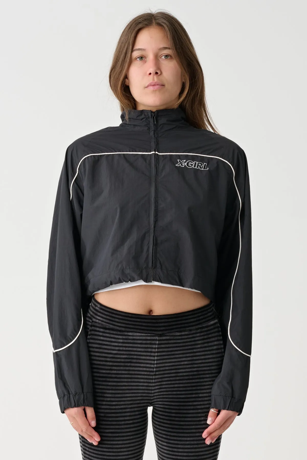 X-GIRL PANELLED TRACK JACKET - Black