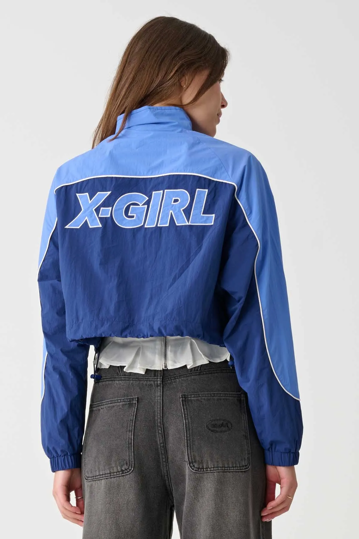 X-GIRL PANELLED TRACK JACKET - Navy