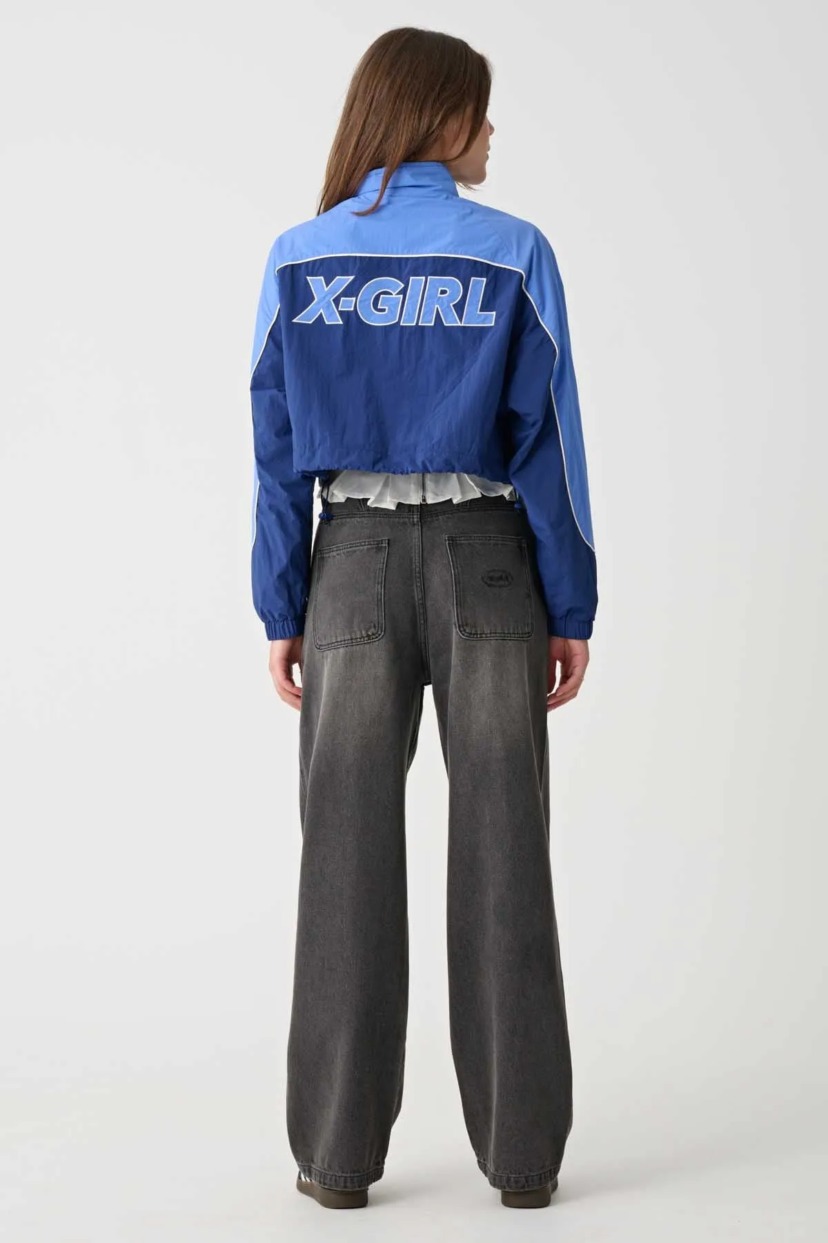 X-GIRL PANELLED TRACK JACKET - Navy