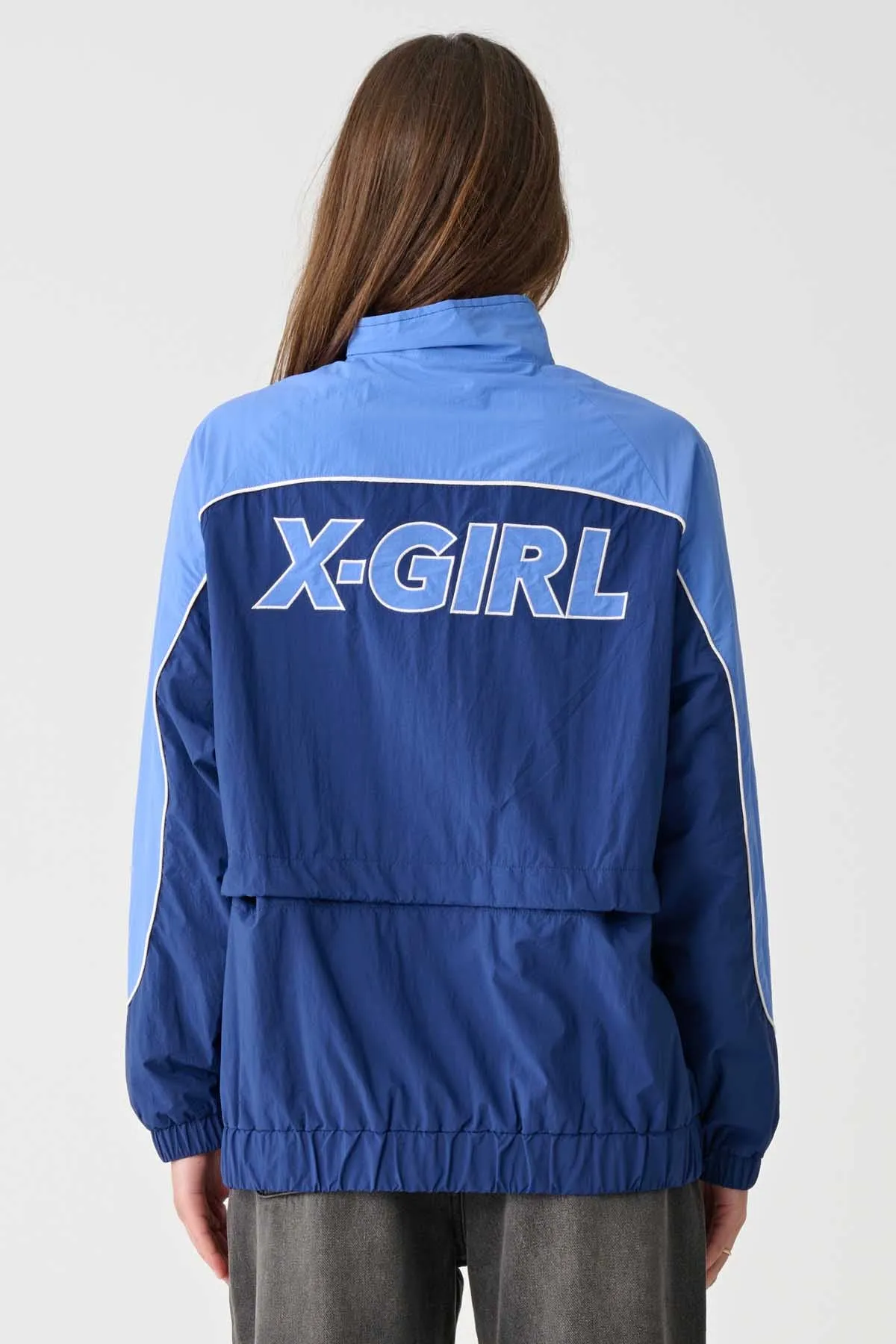 X-GIRL PANELLED TRACK JACKET - Navy