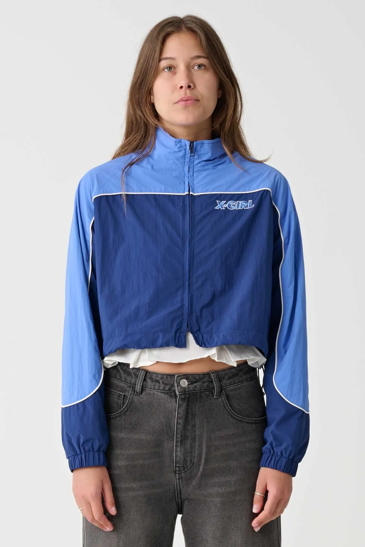 X-GIRL PANELLED TRACK JACKET - Navy