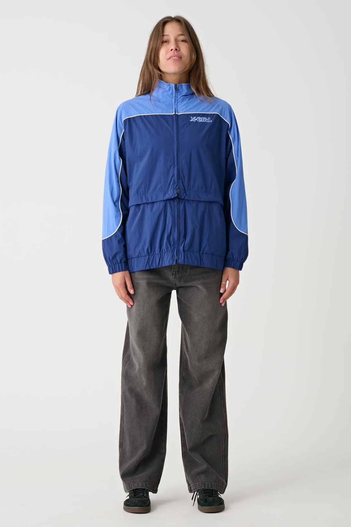 X-GIRL PANELLED TRACK JACKET - Navy