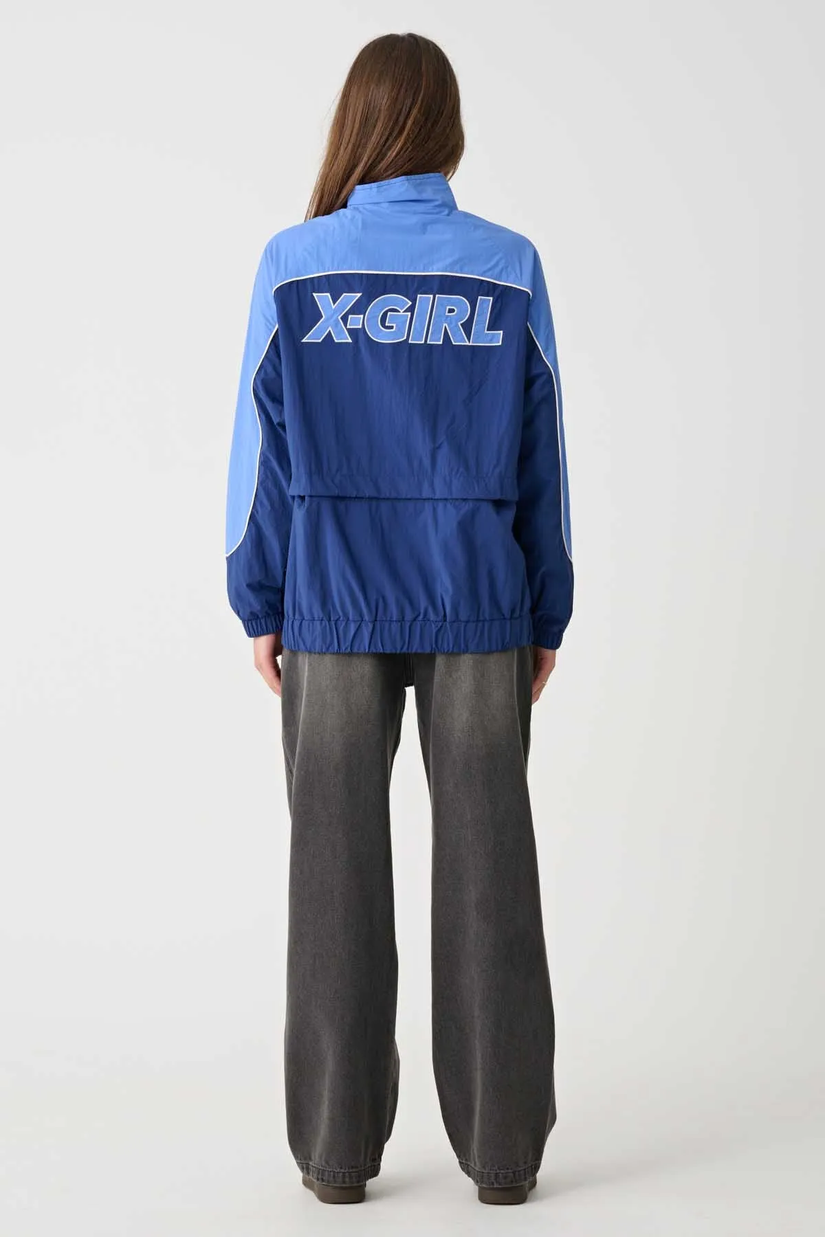 X-GIRL PANELLED TRACK JACKET - Navy
